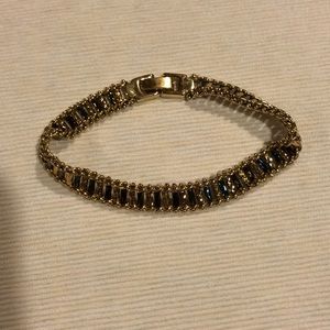 Gold & Multi colored rectangular beads Bracelet